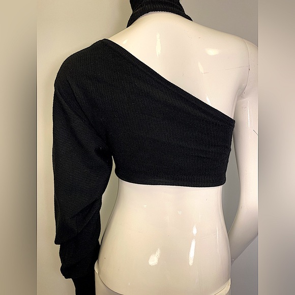 Revolve Hours Black Crop Sweater Top Size XS - Picture 3 of 4